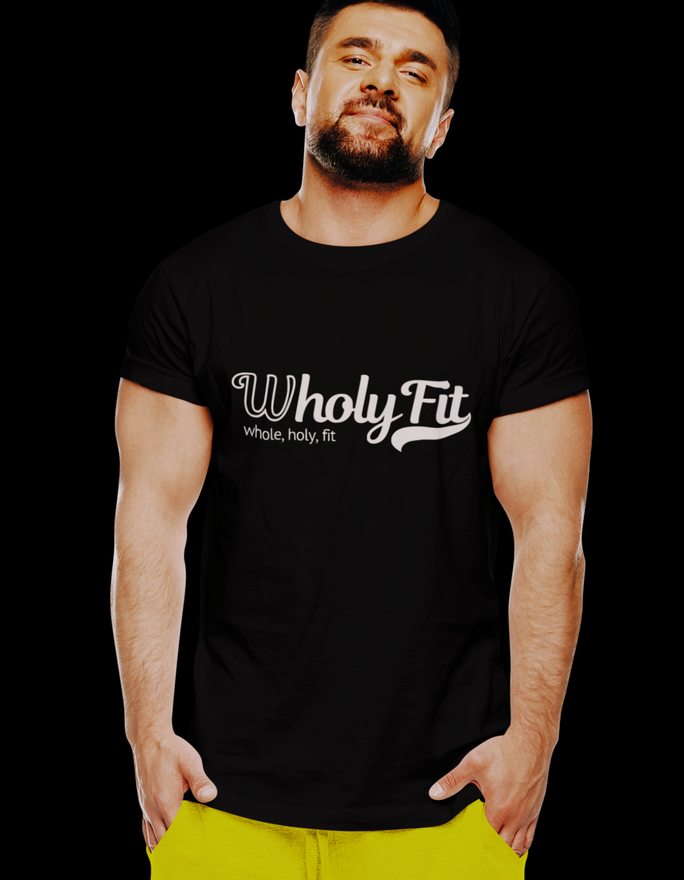 WHOLYFIT LOGO TEE (BLACK)