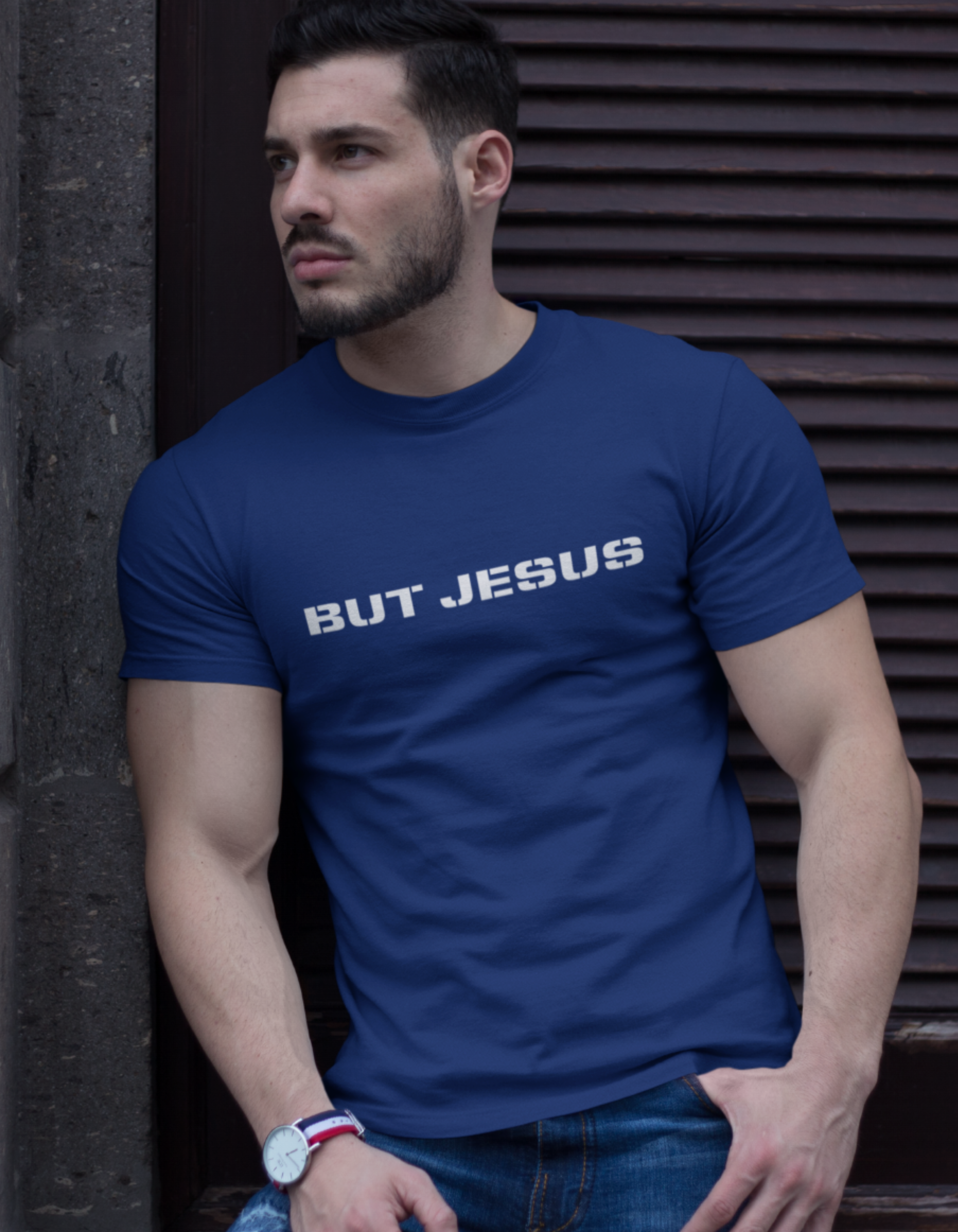 BUT JESUS TEE (BLUE)