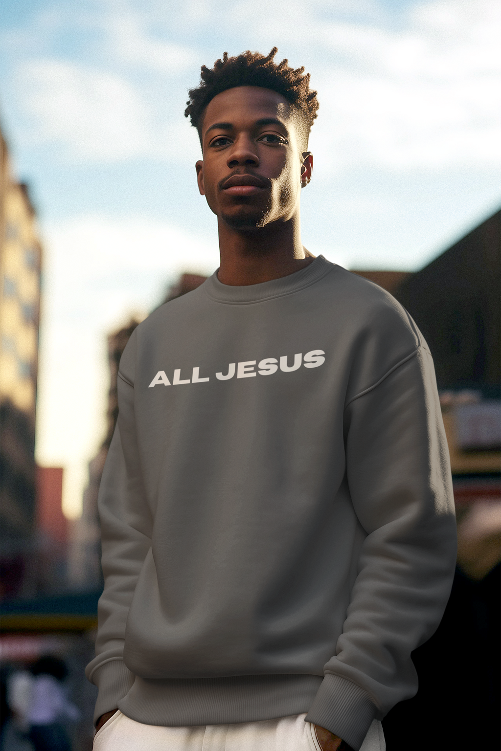 ALL JESUS GRAY SWEATSHIRT