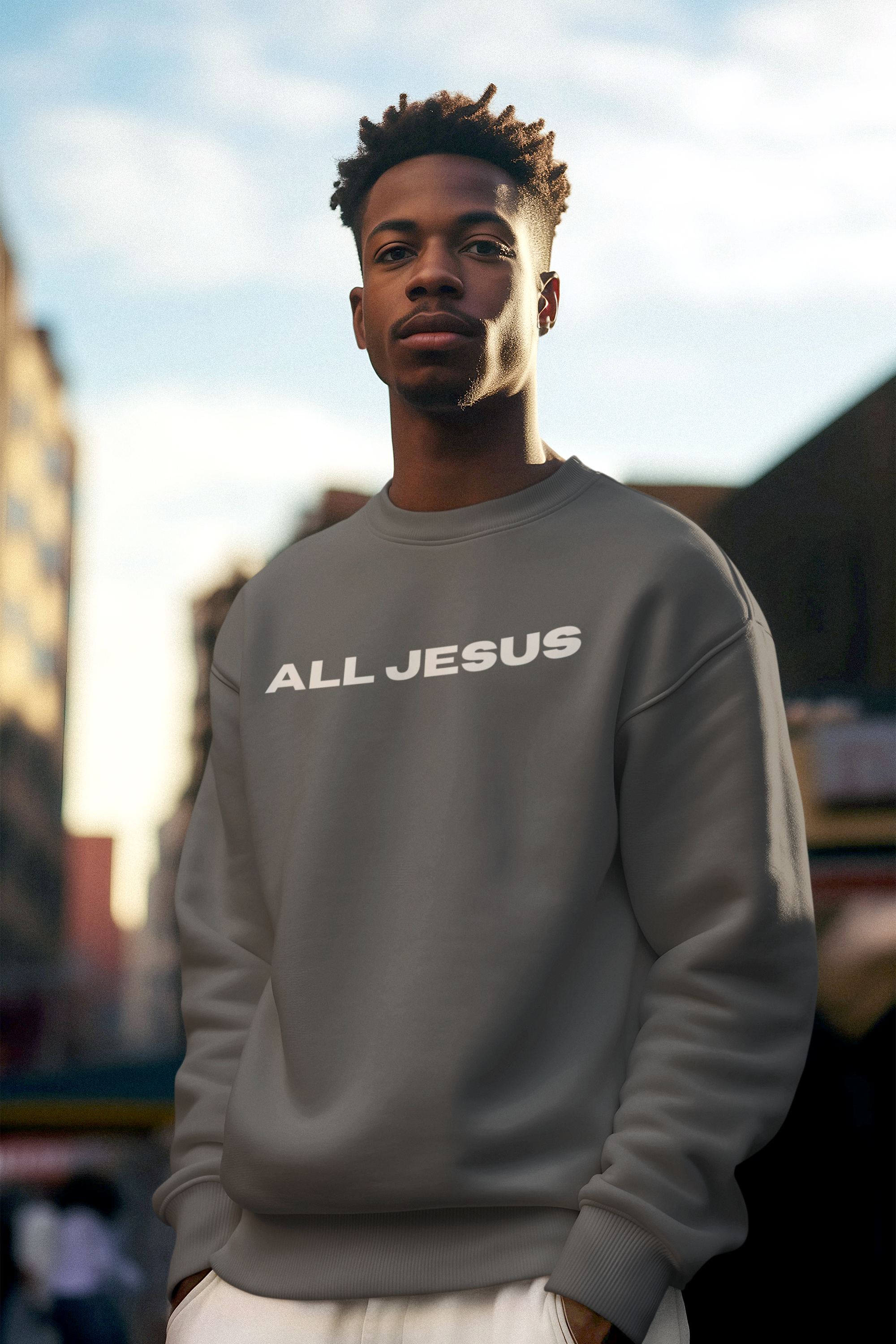 ALL JESUS GRAY SWEATSHIRT