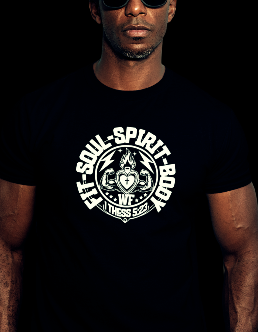 FIT SOUL, SPIRIT, BODY TEE (BLACK)