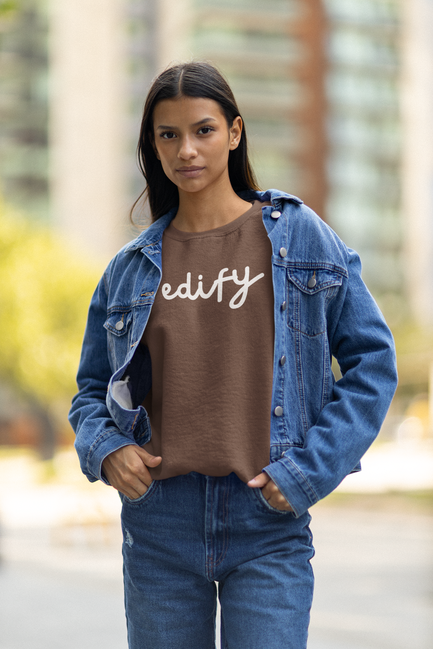 EDIFY CREWNECK SWEATSHIRT (BROWN)