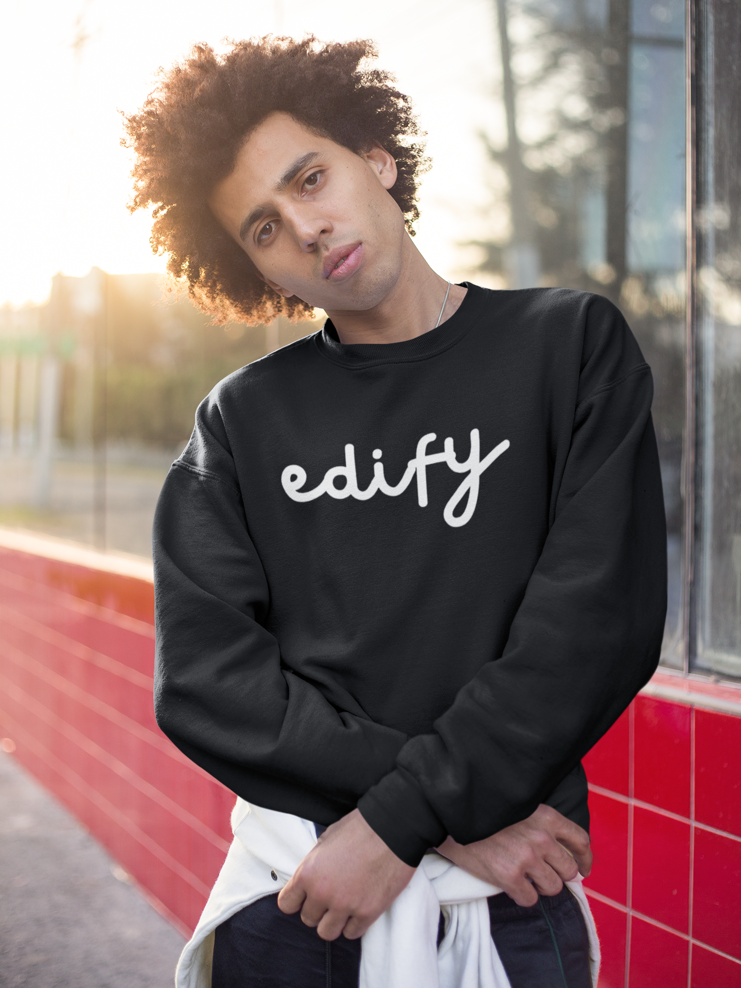 EDIFY CREWNECK SWEATSHIRT (BLACK)