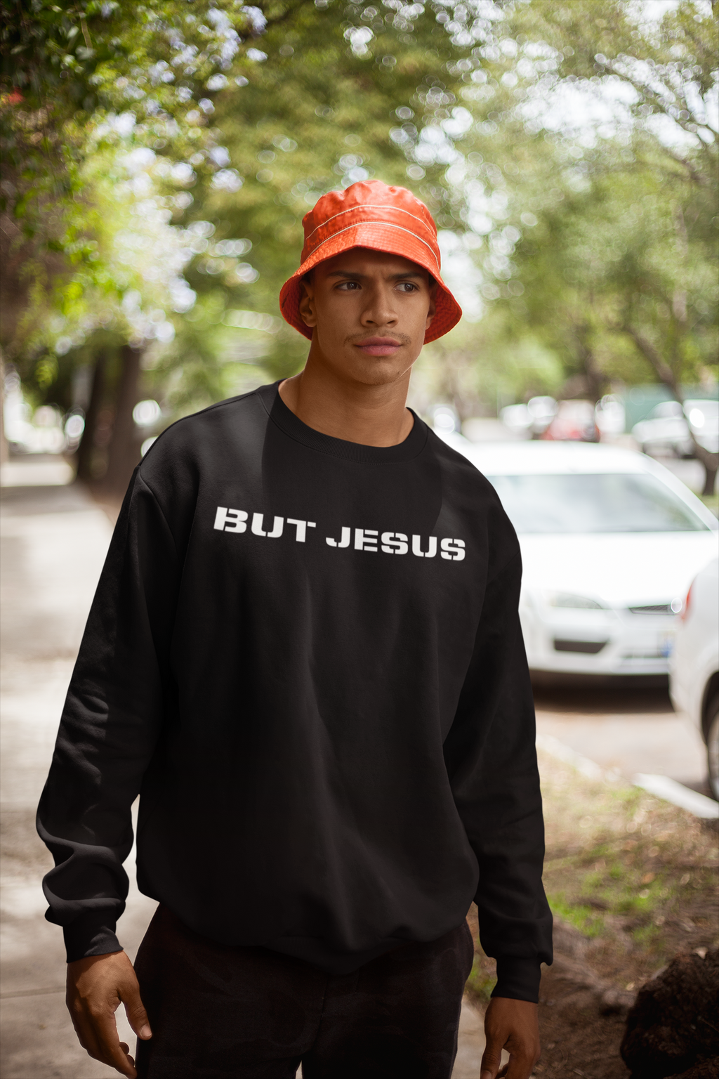 BUT JESUS BLACK SWEATSHIRT
